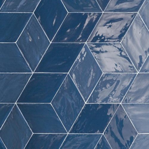 RHOMBUS NAVY GLOSSY 6″X11″ - Fontile Kitchen & Bath
